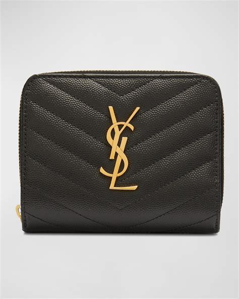 ysl compact zip wallet|YSL monogram quilted wallet.